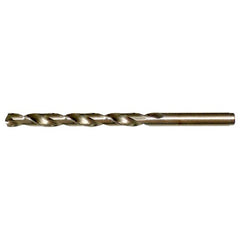 6.50mm RHS / RHC HSS-CO 8% (M42) 135 Degree Split Point Cobalt Heavy Duty Jobber Length Drill - Straw / Gold Oxide - Exact Industrial Supply