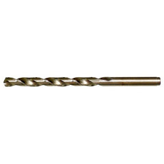 11.00mm RHS / RHC HSS-CO 8% (M42) 135 Degree Split Point Cobalt Heavy Duty Jobber Length Drill - Straw / Gold Oxide - Exact Industrial Supply
