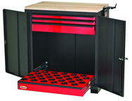 CNC Workstation - Holds 30 Pcs. HSK63A Taper - Black/Red - Benchmark Tooling