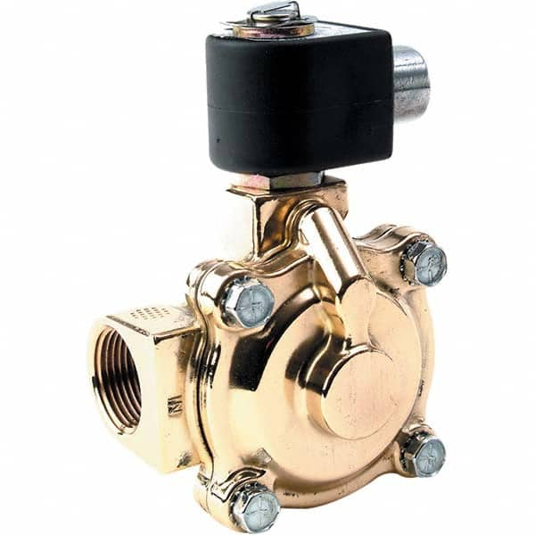 Parker - 24/60 VAC 1 NPT Port Brass Two-Way Internally Piloted Diaphragm Solenoid Valve - Benchmark Tooling