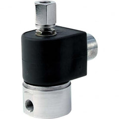 Solenoid Valve: 1/4″ Port, NPT Normally Open, Stainless Steel, NBR Seal, 24Vdc