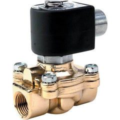 Parker - 24 VDC 3/8" NPT Port Brass Two-Way Internally Piloted Diaphragm Solenoid Valve - Benchmark Tooling