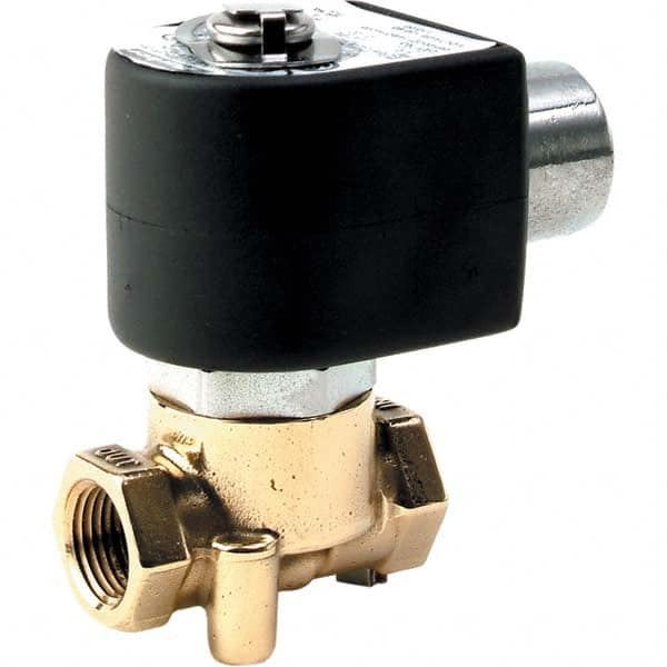 Parker - 24 VDC 3/8" NPT Port Brass Two-Way Direct Acting Solenoid Valve - Benchmark Tooling