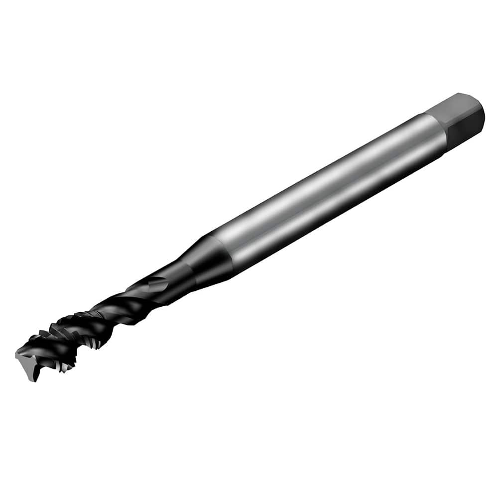 Sandvik Coromant - Spiral Flute Taps; Thread Size (mm): M2.3x0.40 ; Chamfer: Semi-Bottoming ; Class of Fit: 6HX ; Number of Flutes: 3 ; Material: HSS-E-PM ; Finish/Coating: TiAlN - Exact Industrial Supply