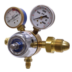 Made in USA - 1/4 NPT 44239 psi Nitrogen Rubber, Brass Regulator with Gauge - Exact Industrial Supply