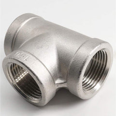 Guardian Worldwide - Stainless Steel Pipe Fittings; Type: Tee ; Fitting Size: 1/2 ; End Connections: FNPT x FNPT x FNPT ; Material Grade: 304 ; Pressure Rating (psi): 150 - Exact Industrial Supply