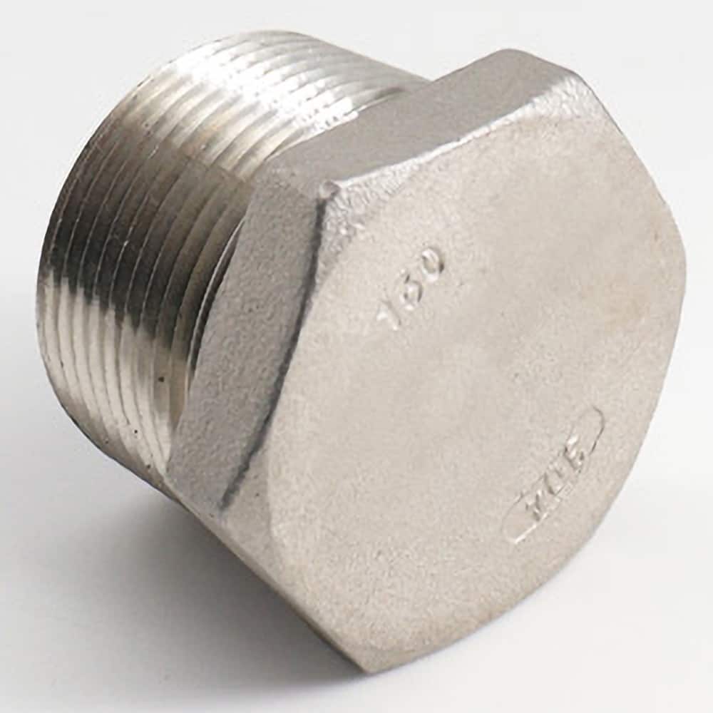 Guardian Worldwide - Stainless Steel Pipe Fittings; Type: Hexagon Plug ; Fitting Size: 1 ; End Connections: MNPT ; Material Grade: 304 ; Pressure Rating (psi): 150 ; Length (Inch): 1.34 - Exact Industrial Supply