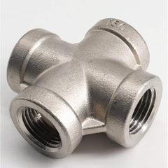 Guardian Worldwide - Stainless Steel Pipe Fittings; Type: Cross ; Fitting Size: 3/4 ; End Connections: FNPT x FNPT x FNPT x FNPT ; Material Grade: 304 ; Pressure Rating (psi): 150 - Exact Industrial Supply