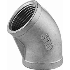 Guardian Worldwide - Stainless Steel Pipe Fittings; Type: 45? Elbow ; Fitting Size: 3/4 ; End Connections: FNPT x FNPT ; Material Grade: 316 ; Pressure Rating (psi): 150 - Exact Industrial Supply