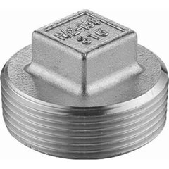 Guardian Worldwide - Stainless Steel Pipe Fittings; Type: Square Head Plug ; Fitting Size: 1-1/4 ; End Connections: MNPT ; Material Grade: 316 ; Pressure Rating (psi): 150 ; Length (Inch): 1.54 - Exact Industrial Supply