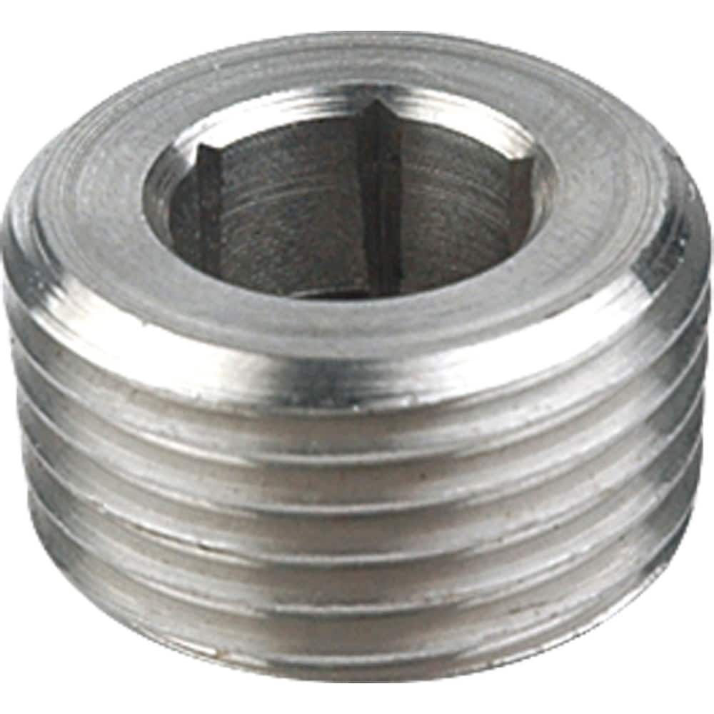 Guardian Worldwide - Stainless Steel Pipe Fittings; Type: Hexagon Socket Plug ; Fitting Size: 1/2 ; End Connections: MNPT ; Material Grade: 304 ; Pressure Rating (psi): 150 ; Length (Inch): 0.55 - Exact Industrial Supply