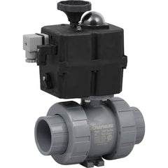 Hayward - Actuated Ball Valves; Actuator Type: Electric ; Pipe Size: 2 (Inch); Material: CPVC ; Seal Material: EPDM ; Number of Pieces: 2.000 ; End Connections: Socket; Threaded - Exact Industrial Supply