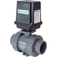 Hayward - Actuated Ball Valves; Actuator Type: Electric ; Pipe Size: 3/4 (Inch); Material: PVC ; Seal Material: FPM ; Number of Pieces: 2.000 ; End Connections: Socket; Threaded - Exact Industrial Supply