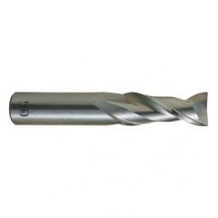 15/32 Dia. x 3 Overall Length 2-Flute .020 C/R Solid Carbide SE End Mill-Round Shank-Center Cutting-Uncoated - Benchmark Tooling