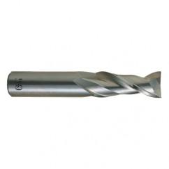 1/4 Dia. x 2-1/2 Overall Length 2-Flute .020 C/R Solid Carbide SE End Mill-Round Shank-Center Cutting-Uncoated - Benchmark Tooling