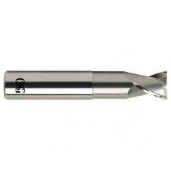 1/2 Dia. x 3 Overall Length 2-Flute .030 C/R Solid Carbide SE End Mill-Round Shank-Center Cutting-Uncoated - Benchmark Tooling