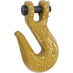 Crosby - Clevis Hooks; Chain Diameter (Inch): 3/8 ; Chain Grade: 80 ; Load Capacity (Lb.): 7100.000 ; Material: Alloy Steel ; Reach (Inch): 2-13/32 ; Clevis Inside Diameter (Inch): 0.47 - Exact Industrial Supply