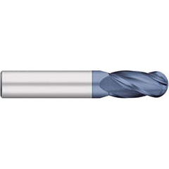 Ball End Mill: 0.7874″ Dia, 1.4961″ LOC, 4 Flute, Solid Carbide 100 mm OAL, 20 mm Shank Dia, 30 ° Helix, AlTiN Coated, Single End