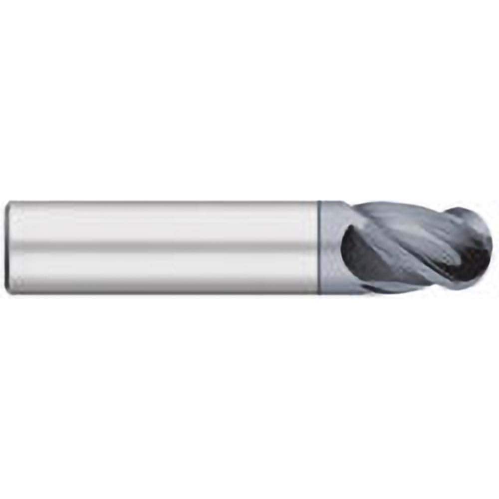Titan USA - Ball End Mills; Mill Diameter (Inch): 1/4 ; Mill Diameter (Decimal Inch): 0.2500 ; Number of Flutes: 4 ; Length of Cut (Inch): 3/8 ; Length of Cut (Decimal Inch): 0.3750 ; Material: Solid Carbide - Exact Industrial Supply
