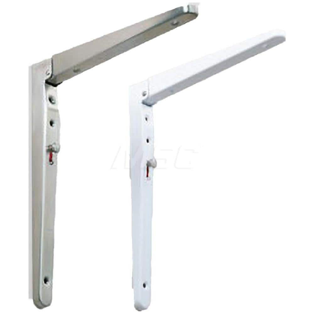 Brackets; Type: Folding Bracket; Length (mm): 241.00; Width (mm): 23.00; Height (mm): 300.0000; Load Capacity (Lb.): 89.900; Finish/Coating: White; Minimum Order Quantity: Steel; Material: Steel