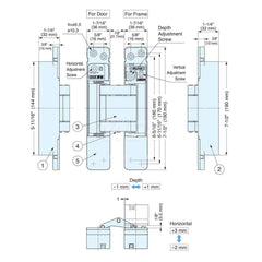 Adjustable Concealed Door Hinge: Zinc Alloy & Stainless Steel, Polished Nickel Finish