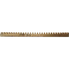 1/4″ Face Width 1' Long Brass Gear Rack 64 Pitch, 14.5° Pressure Angle, Square