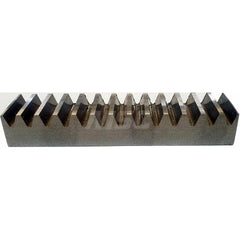 1/4″ Face Width 4' Long 1018/12L14 Steel Gear Rack 72 Pitch, 14.5° Pressure Angle, Square