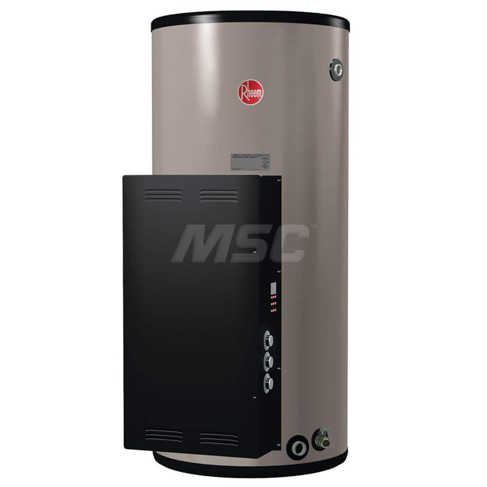 Electric Water Heaters; Style: Heavy-Duty; Voltage: 240; Wire Gauge: 10; Temperature Rise: 140 ™F @ 106 GPH; Kilowatts: 36; Tank Capacity (Gal.): 120.00; Diameter/Width (Inch): 30-1/4; Amperage Rating: 150; 87; Phase: 1; 3