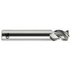 3/4 Dia. x 4 Overall Length 3-Flute .090 C/R Solid Carbide SE End Mill-Round Shank-Center Cutting-Uncoated - Benchmark Tooling