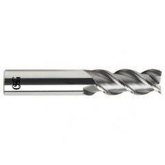 1/2 Dia. x 3 Overall Length 3-Flute .030 C/R Solid Carbide SE End Mill-Round Shank-Center Cutting-Uncoated - Benchmark Tooling