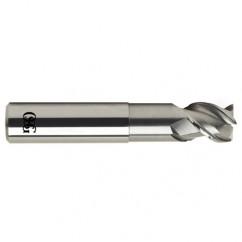 1/2 Dia. x 3 Overall Length 3-Flute .020 C/R Solid Carbide SE End Mill-Round Shank-Center Cutting-Uncoated - Benchmark Tooling
