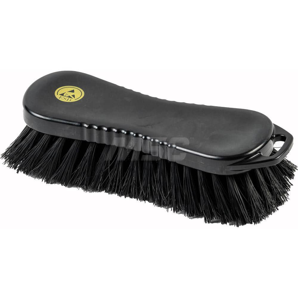 Scrub & Scouring Brushes; Type: Anti Static ESD Hand Scrub Brush; Bristle Material: Nylon; Bristle Length (Inch): 1-3/8; Overall Length (Decimal Inch): 8.27000; Head Width (Inch): 2-49/64; Block/Handle Material: Polypropylene; Color: Black; Flagged: No