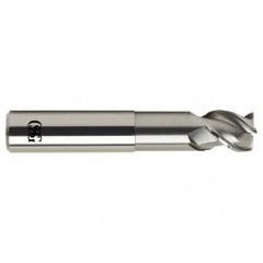 1/4 Dia. x 4 Overall Length 3-Flute .020 C/R Solid Carbide SE End Mill-Round Shank-Center Cutting-Uncoated - Benchmark Tooling