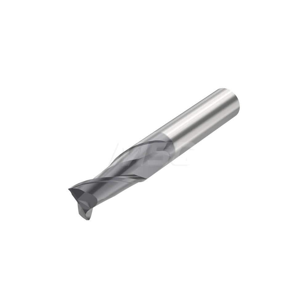 Corner Radius End Mill: 0.1969″ Dia, 2 Flutes, Solid Carbide 35 ° Helix, SIRON-A Coated, Corner Chamfer End, Series JSE512