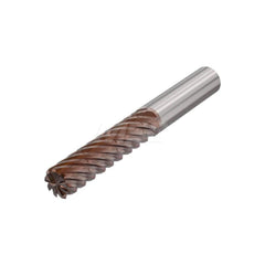 Corner Radius End Mill: 0.7874″ Dia, 9 Flutes, Solid Carbide 38 ° Helix, HXT Coated, Corner Radius End, Series JS720