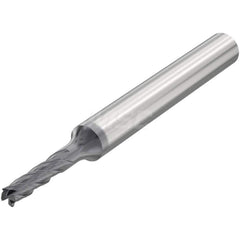 Corner Radius End Mill: 0.1575″ Dia, 4 Flutes, Solid Carbide 35 ° Helix, SIRON-A Coated, Corner Chamfer End, Series JSE514