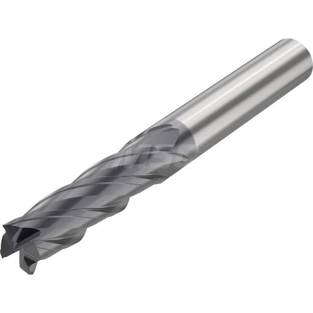 Corner Radius End Mill: 0.315″ Dia, 4 Flutes, Solid Carbide 35 ° Helix, SIRON-A Coated, Corner Chamfer End, Series JSE514
