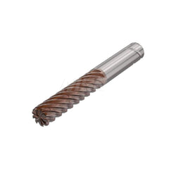 Corner Radius End Mill: 0.7874″ Dia, 9 Flutes, Solid Carbide 38 ° Helix, HXT Coated, Corner Radius End, Series JS720