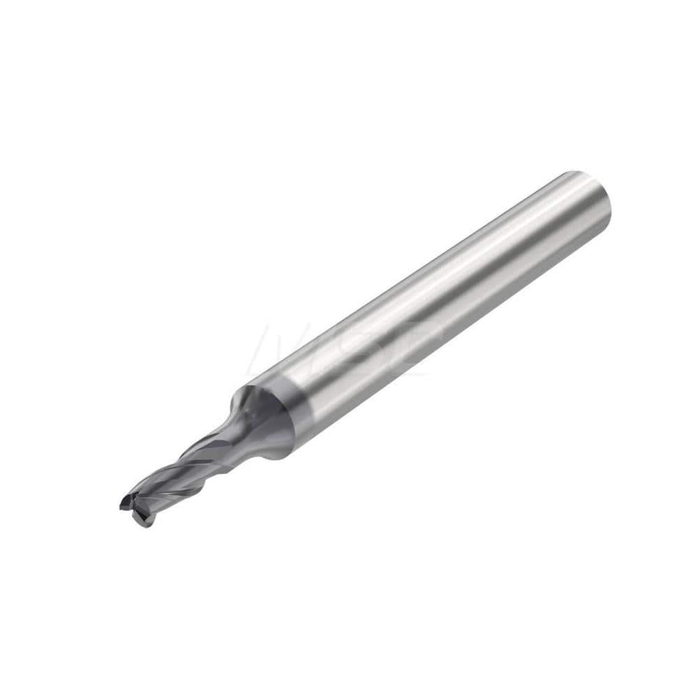 Corner Radius End Mill: 0.2756″ Dia, 3 Flutes, Solid Carbide 35 ° Helix, SIRON-A Coated, Corner Chamfer End, Series JSE513