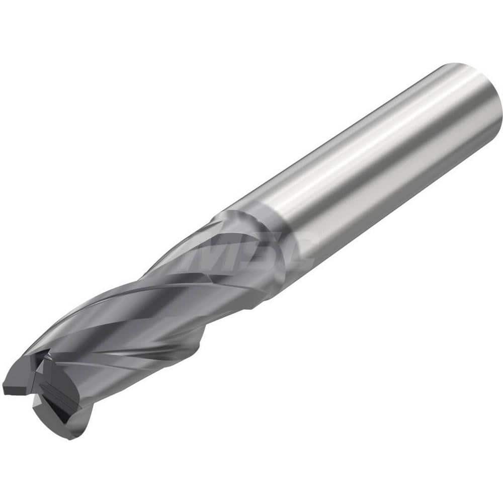 Corner Radius End Mill: 0.315″ Dia, 3 Flutes, Solid Carbide 35 ° Helix, SIRON-A Coated, Corner Radius End, Series JSE513
