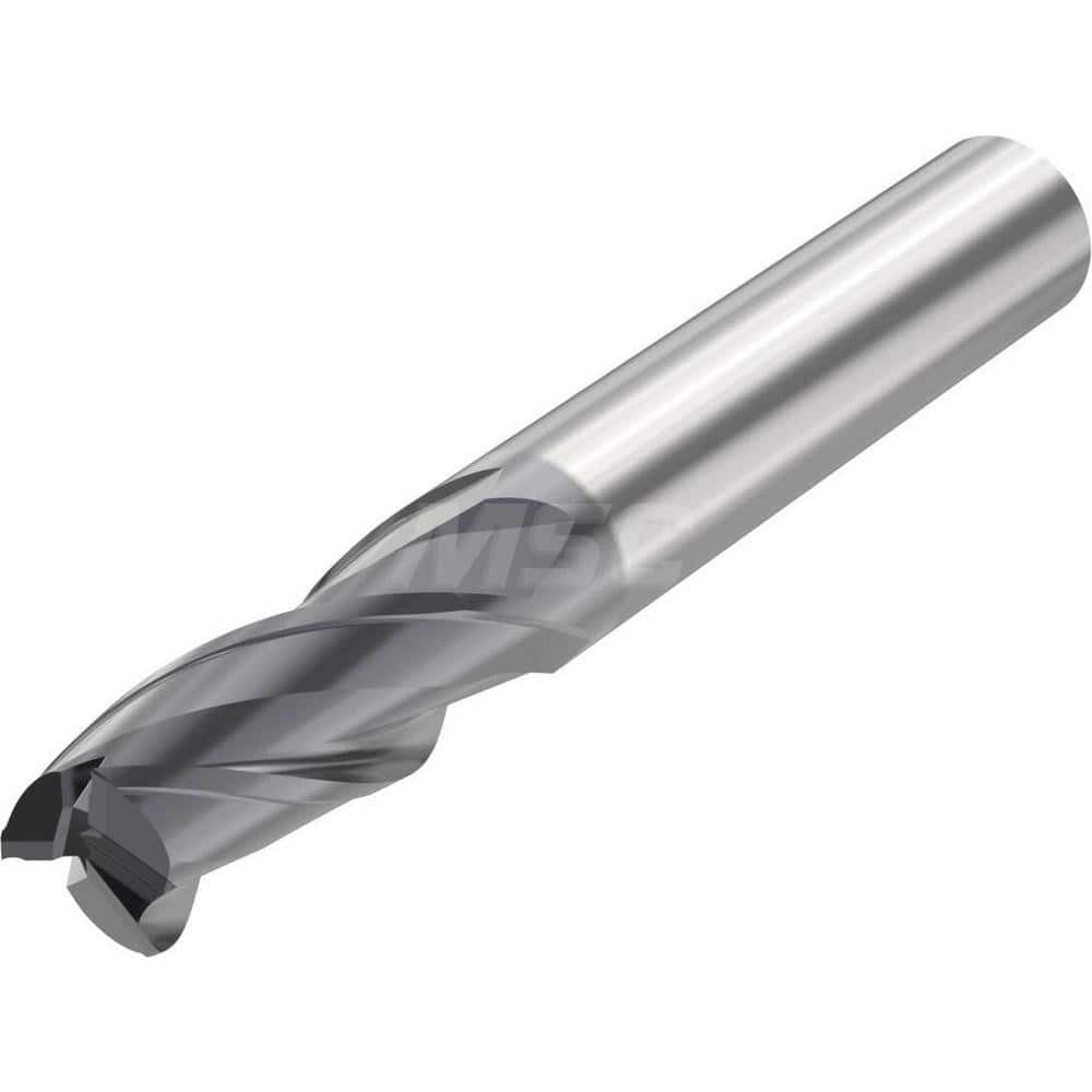 Corner Radius End Mill: 0.3937″ Dia, 3 Flutes, Solid Carbide 35 ° Helix, SIRON-A Coated, Corner Chamfer End, Series JSE513