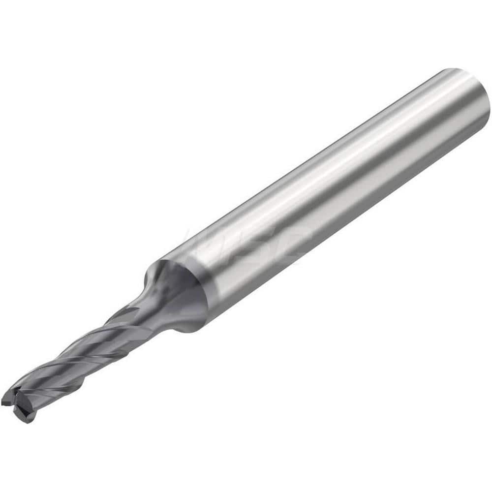 Corner Radius End Mill: 0.1575″ Dia, 3 Flutes, Solid Carbide 35 ° Helix, SIRON-A Coated, Corner Chamfer End, Series JSE513