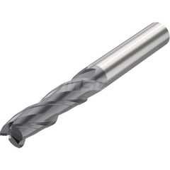 Corner Radius End Mill: 0.315″ Dia, 3 Flutes, Solid Carbide 35 ° Helix, SIRON-A Coated, Corner Chamfer End, Series JSE513