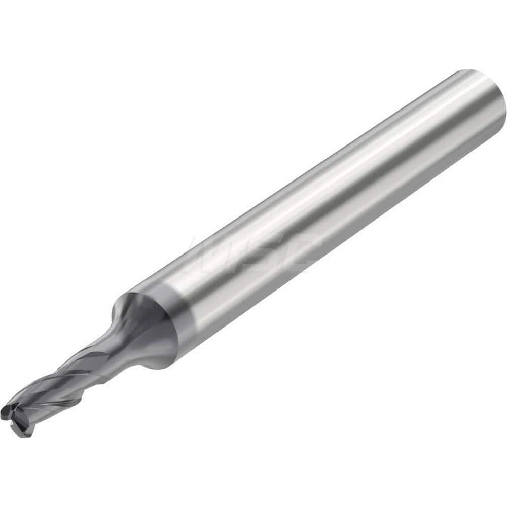 Corner Radius End Mill: 0.1969″ Dia, 3 Flutes, Solid Carbide 35 ° Helix, SIRON-A Coated, Corner Radius End, Series JSE513