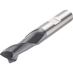 Corner Radius End Mill: 0.2362″ Dia, 2 Flutes, Solid Carbide 35 ° Helix, SIRON-A Coated, Corner Chamfer End, Series JSE512