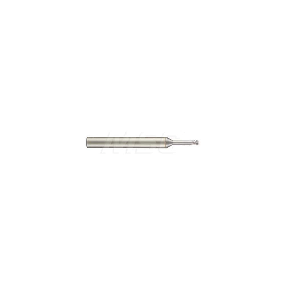 Helical Flute Thread Mill: Internal, 4 Flute, Solid Carbide 0.189″ Cut Dia, TiAlN Coated