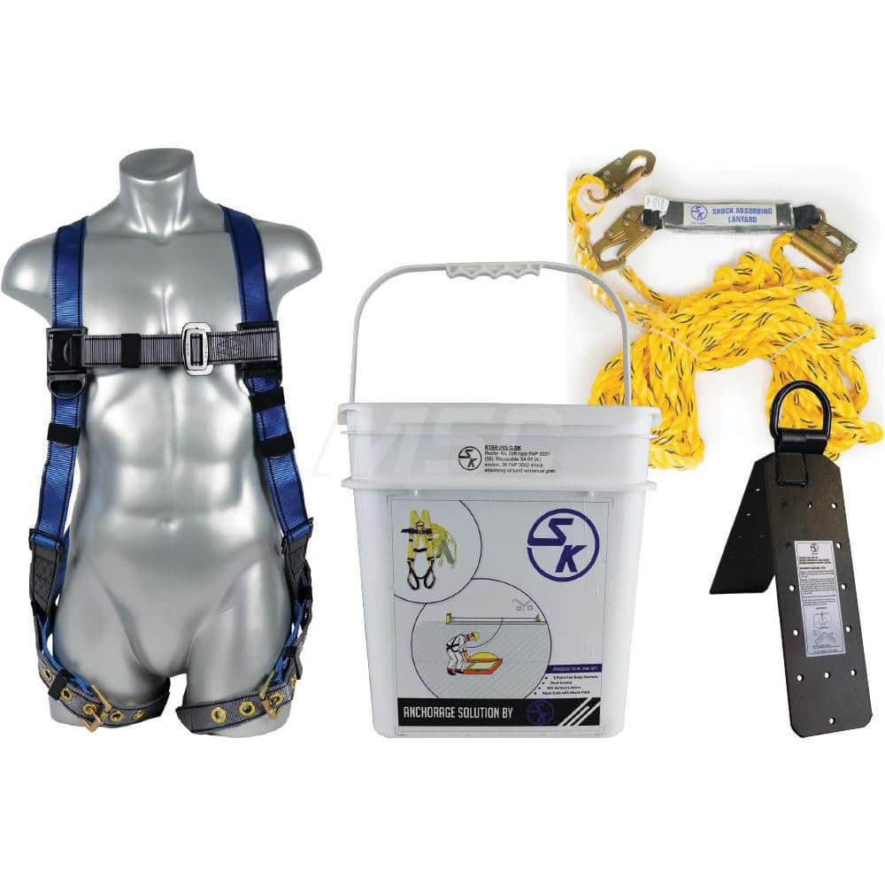 Fall Protection Kits; Kit Type: Roofer's Kit; Application: General Industry; Color: White; Harness Size: Universal; Lanyard Length (Feet): 50; Lanyard Length: 50