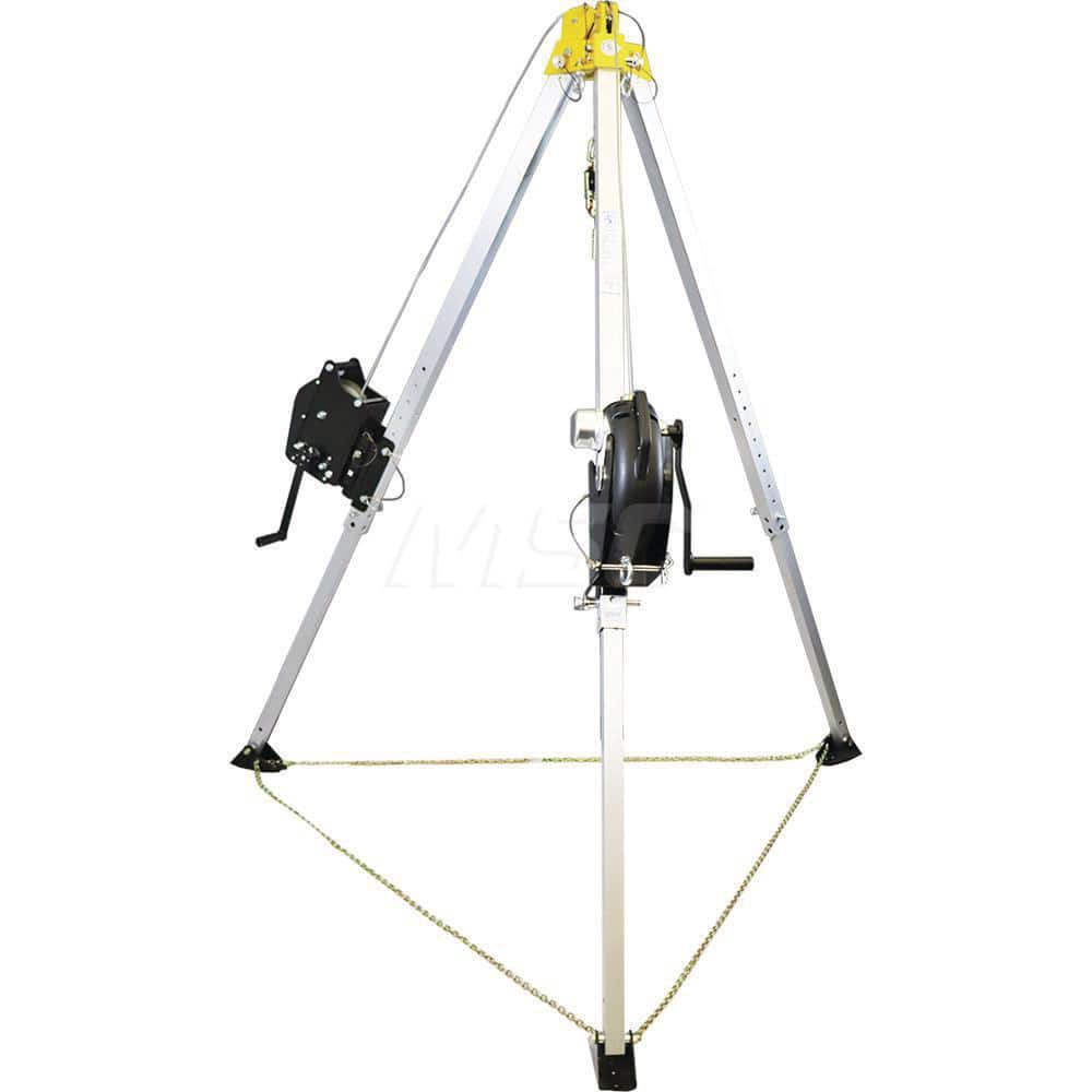 Confined Space Entry & Retrieval Systems; Hoist Type: Tripod; System Type: Confined Space Entry System; Winch Power Type: Manual; Installation Type: Portable; Cable Length (Feet): 60.000; Base Material: Aluminum; Cable Sheath Material: Galvanized Steel; B