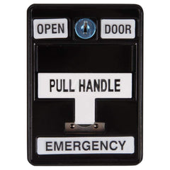 Pushbutton Control Stations; Control Station Type: Emergency Pull Station; Number of Operators: 1; Legend Markings: Pull Start; Switch Action: SPDT; Contact Configuration: SPDT; Operator Type: Handle; Color: Black; Overall Height (mm): 5; Overall Width (D