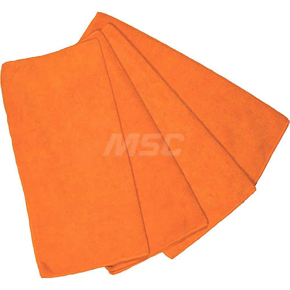 Cloth Towel: Virgin, Microfiber Orange, 16″ OAL, 16″ OAW, Low Lint, 12 Sheets per Pack